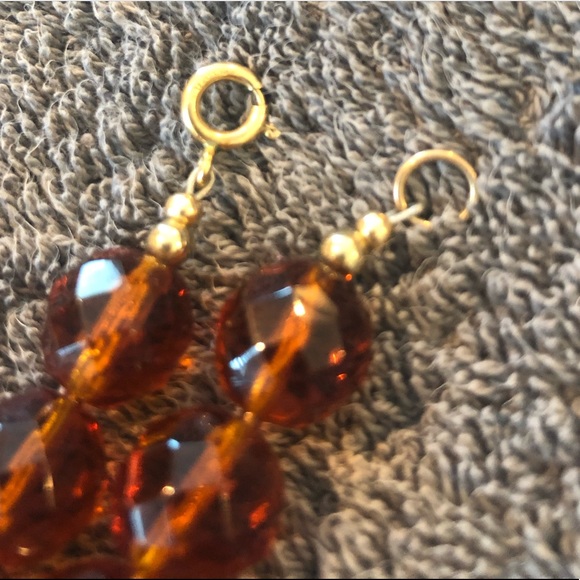 Crystal Necklace in Orange-Brown-Amber - Picture 6 of 8